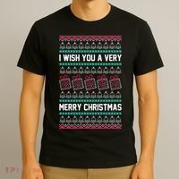 I Wish You A Very Merry Christmas Cute Ugly Sweater T-Shirt thumb 3