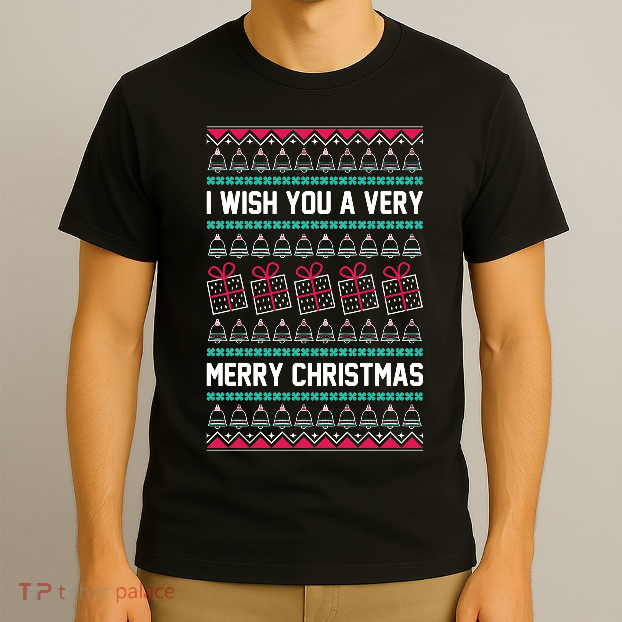 I Wish You A Very Merry Christmas Cute Ugly Sweater T-Shirt