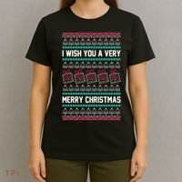 I Wish You A Very Merry Christmas Cute Ugly Sweater T-Shirt thumb 4