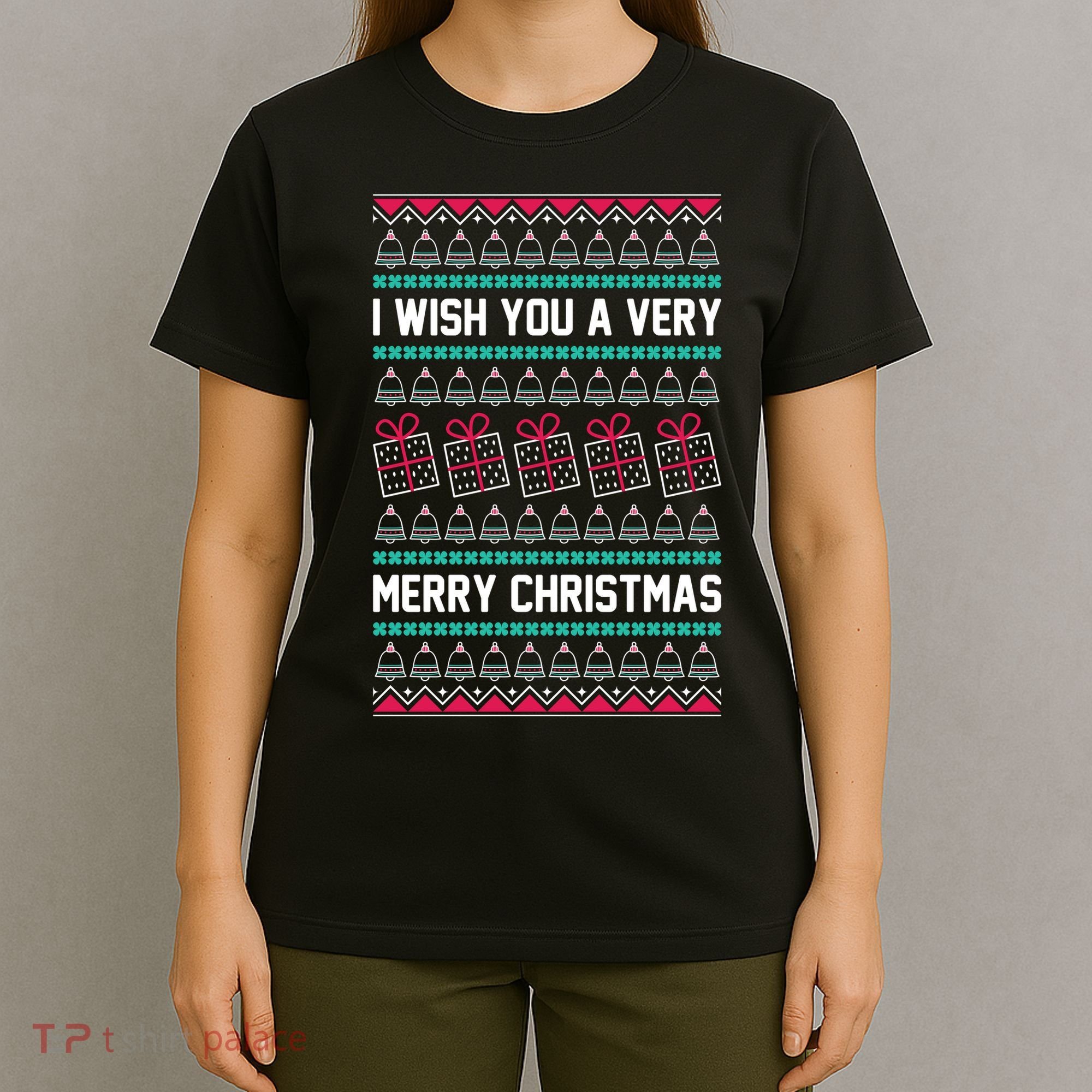 I Wish You A Very Merry Christmas Cute Ugly Sweater T-Shirt