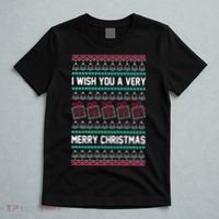 I Wish You A Very Merry Christmas Cute Ugly Sweater T-Shirt thumb 5