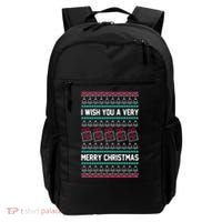 I Wish You A Very Merry Christmas Cute Ugly Sweater Backpack thumb 0