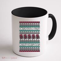 I Wish You A Very Merry Christmas Cute Ugly Sweater Coffee Mug thumb 1