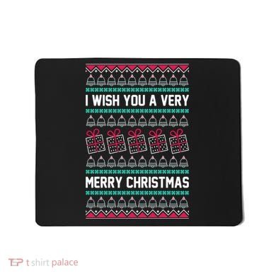 I Wish You A Very Merry Christmas Cute Ugly Sweater Mousepad