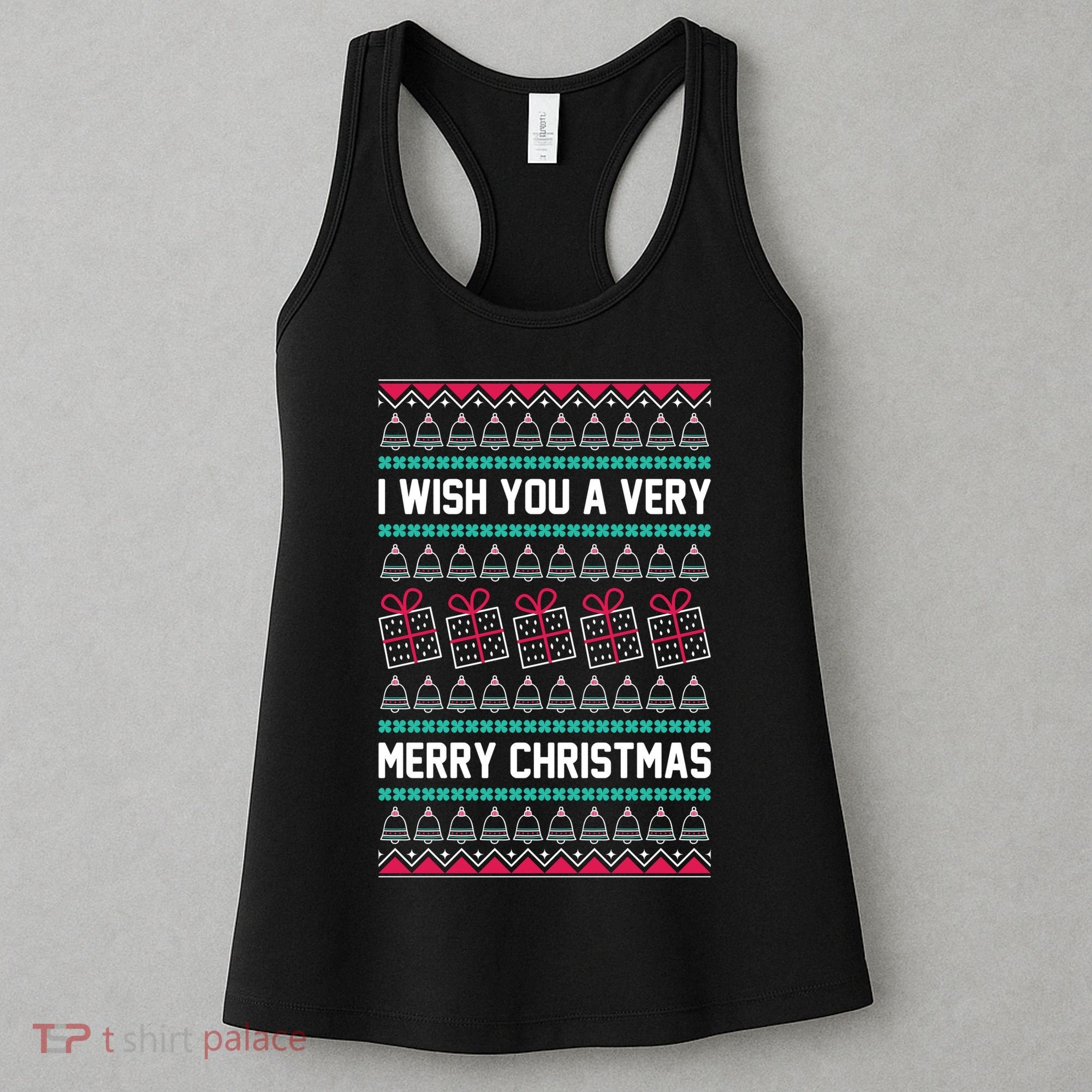 I Wish You A Very Merry Christmas Cute Ugly Sweater Women's Tank Top