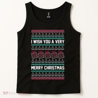 I Wish You A Very Merry Christmas Cute Ugly Sweater Tank Top thumb 2