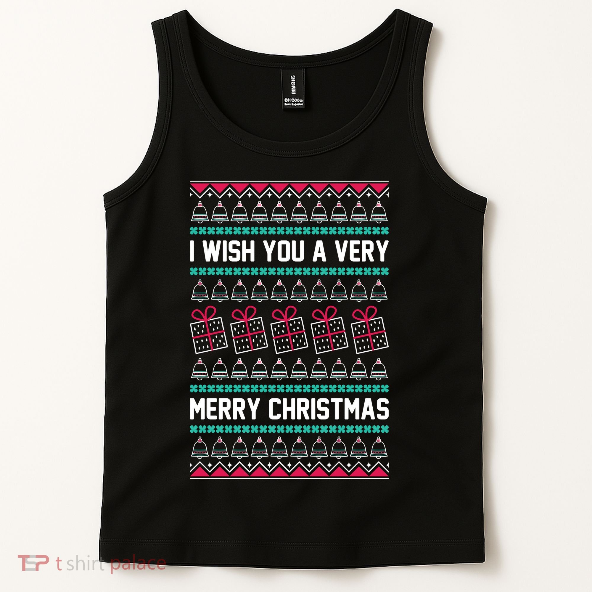 I Wish You A Very Merry Christmas Cute Ugly Sweater Tank Top