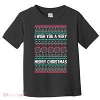 I Wish You A Very Merry Christmas Cute Ugly Sweater Toddler T-Shirt thumb 0