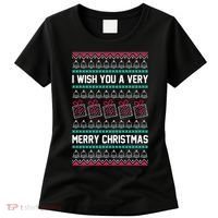 I Wish You A Very Merry Christmas Cute Ugly Sweater Women's T-Shirt thumb 0