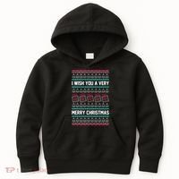 I Wish You A Very Merry Christmas Cute Ugly Sweater Kids Hoodie thumb 0