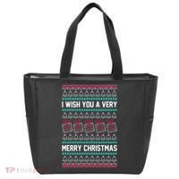 I Wish You A Very Merry Christmas Cute Ugly Sweater Tote Bag thumb 0