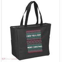 I Wish You A Very Merry Christmas Cute Ugly Sweater Tote Bag thumb 2