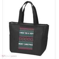 I Wish You A Very Merry Christmas Cute Ugly Sweater Tote Bag thumb 3