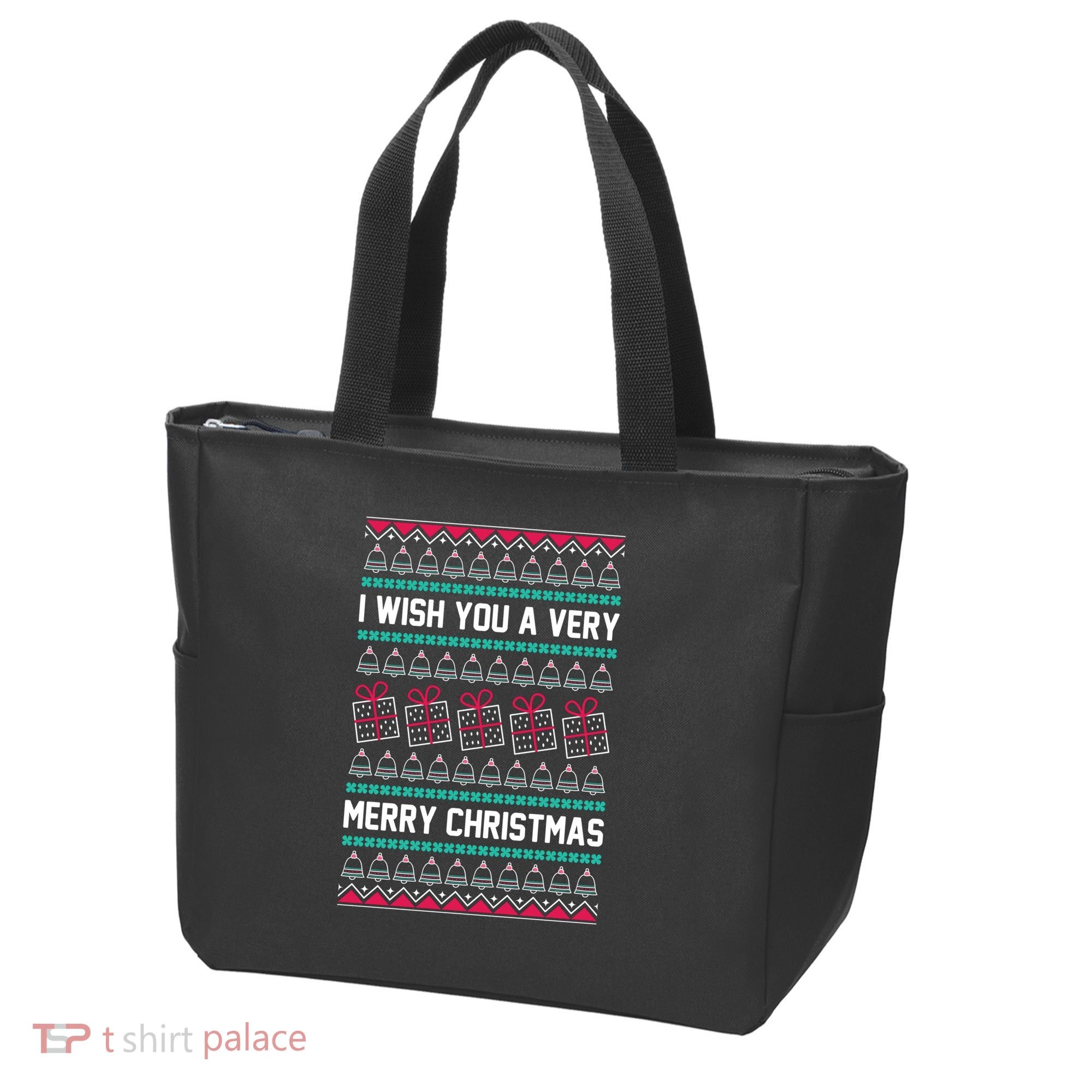 I Wish You A Very Merry Christmas Cute Ugly Sweater Tote Bag