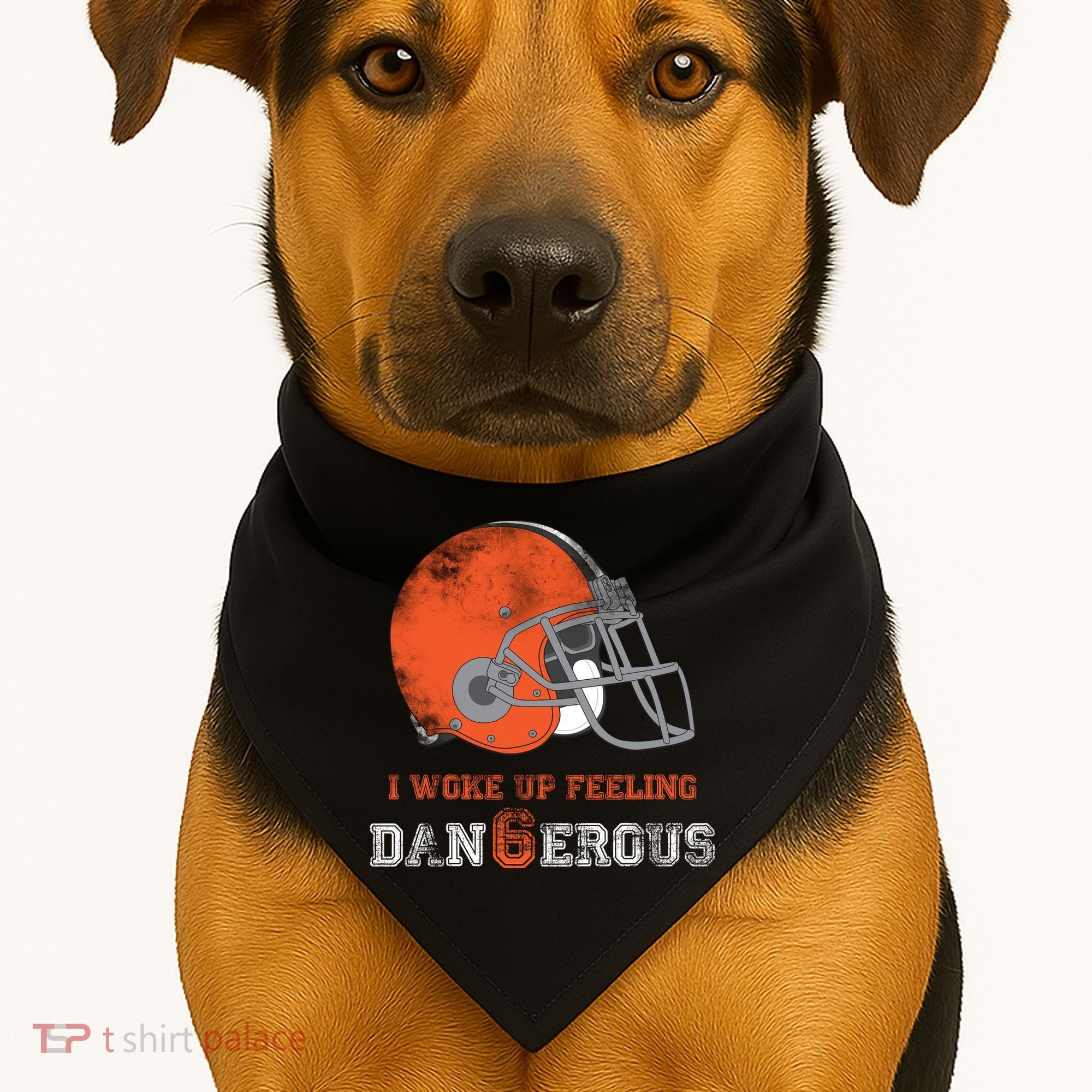 I Woke Up Feeling Dangerous Distressed USA-Made Doggie Bandana