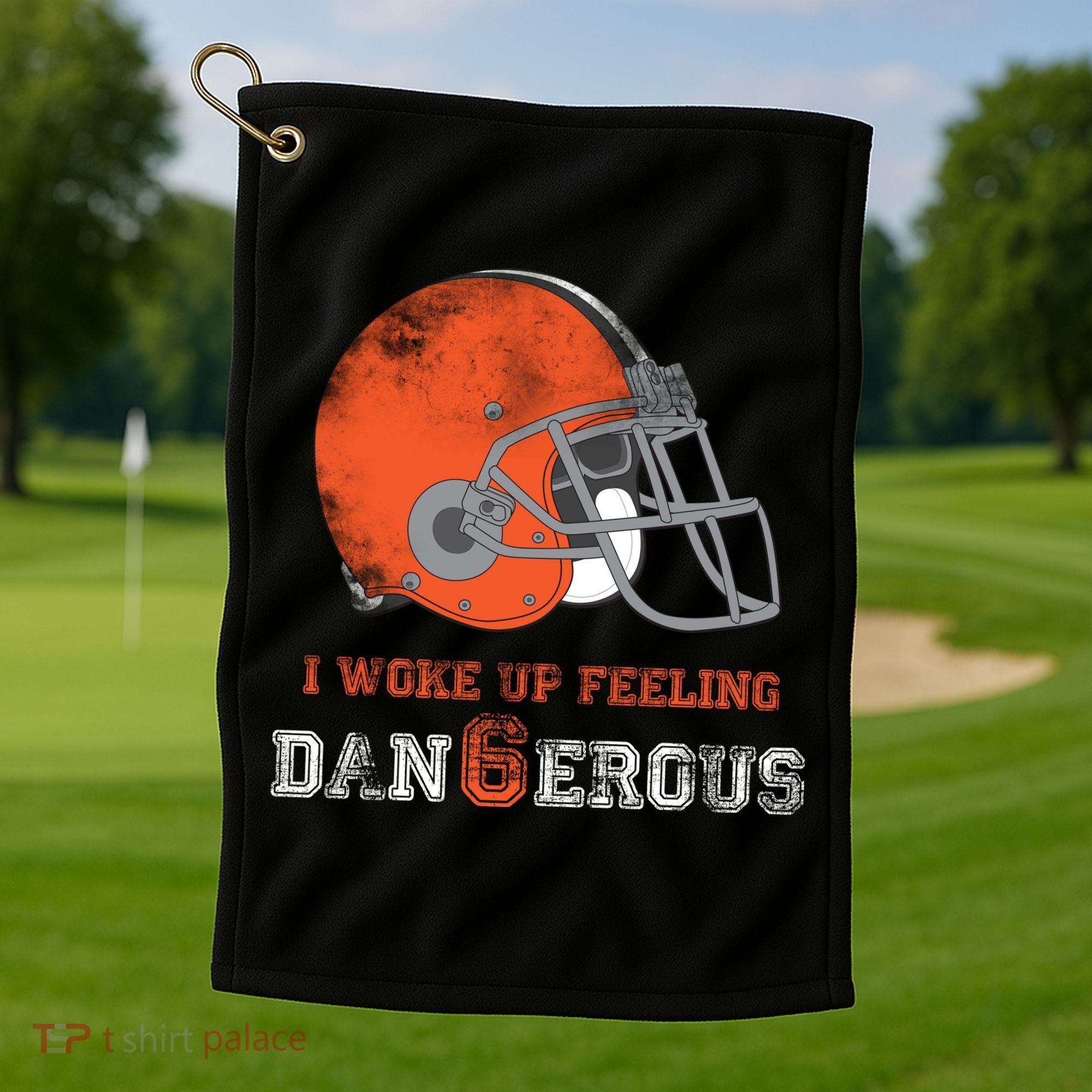 I Woke Up Feeling Dangerous Distressed Golf Towel