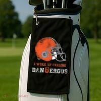 I Woke Up Feeling Dangerous Distressed Golf Towel thumb 2