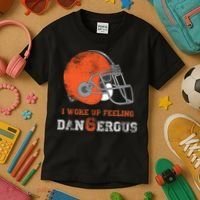 I Woke Up Feeling Dangerous Distressed Kids T-Shirt thumb 3