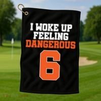 I Woke Up Feeling Dangerous Football Golf Towel thumb 1