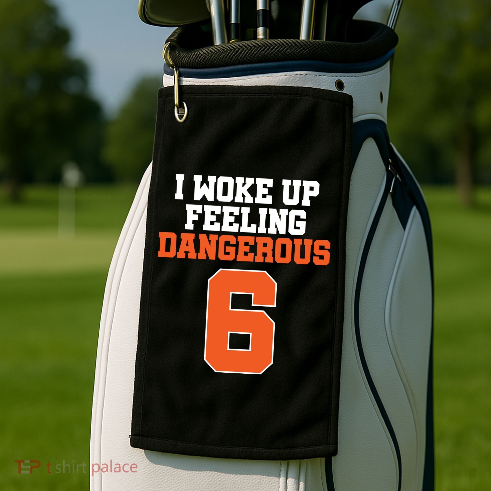 I Woke Up Feeling Dangerous Football Golf Towel