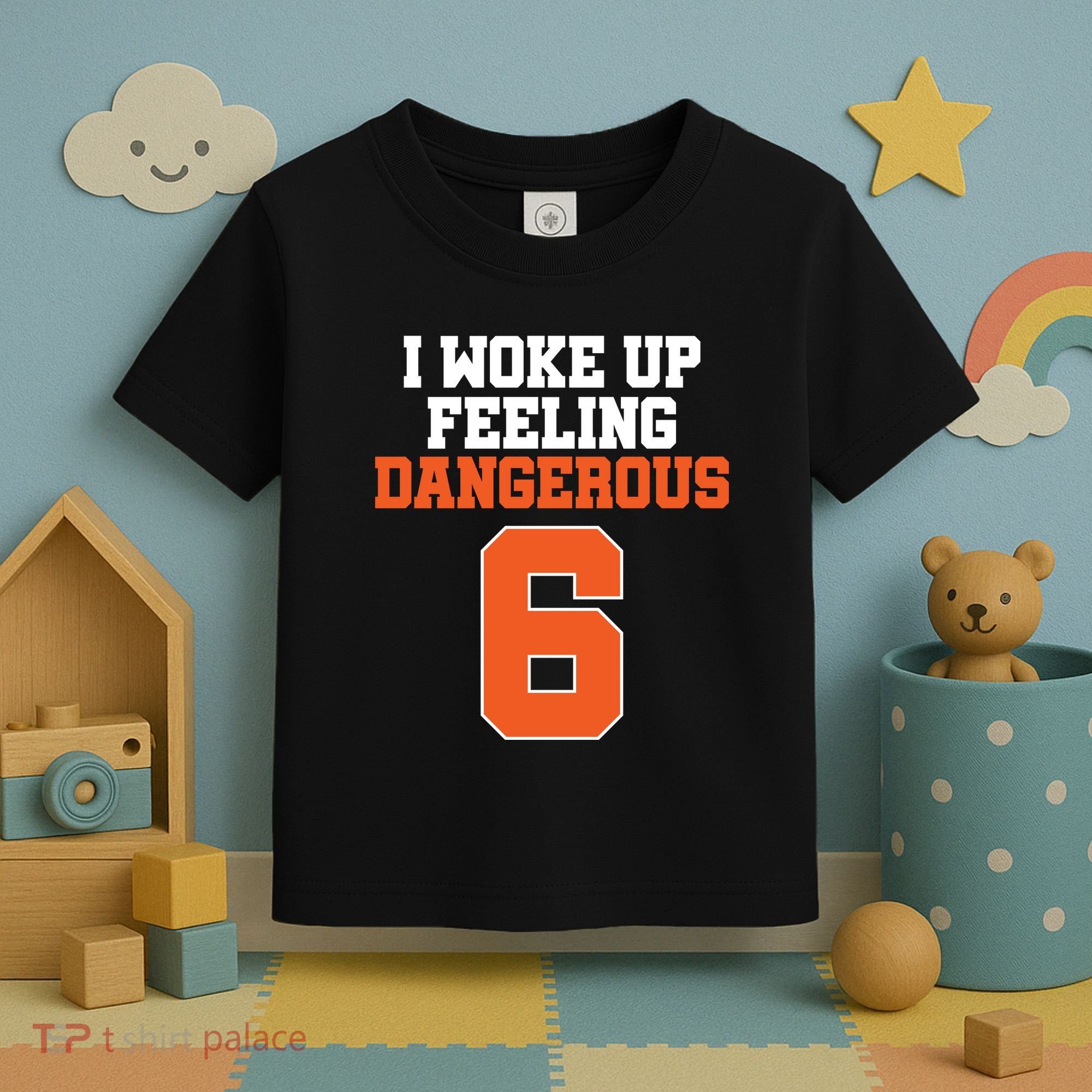 I Woke Up Feeling Dangerous Football Toddler T-Shirt