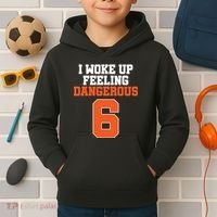 I Woke Up Feeling Dangerous Football Kids Hoodie thumb 2