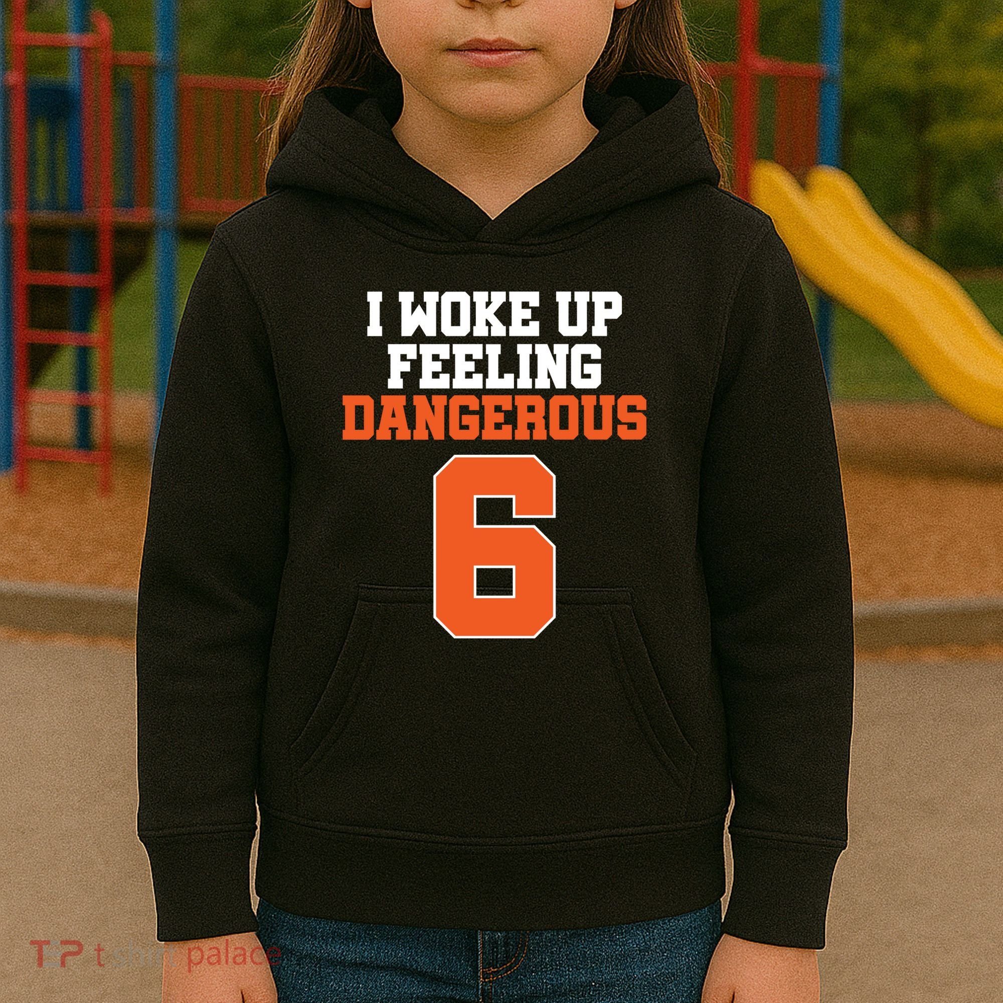 I Woke Up Feeling Dangerous Football Kids Hoodie
