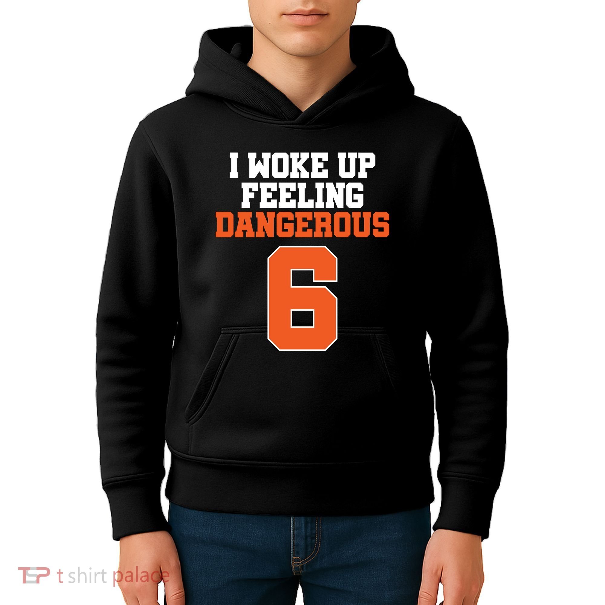 I Woke Up Feeling Dangerous Football Kids Hoodie