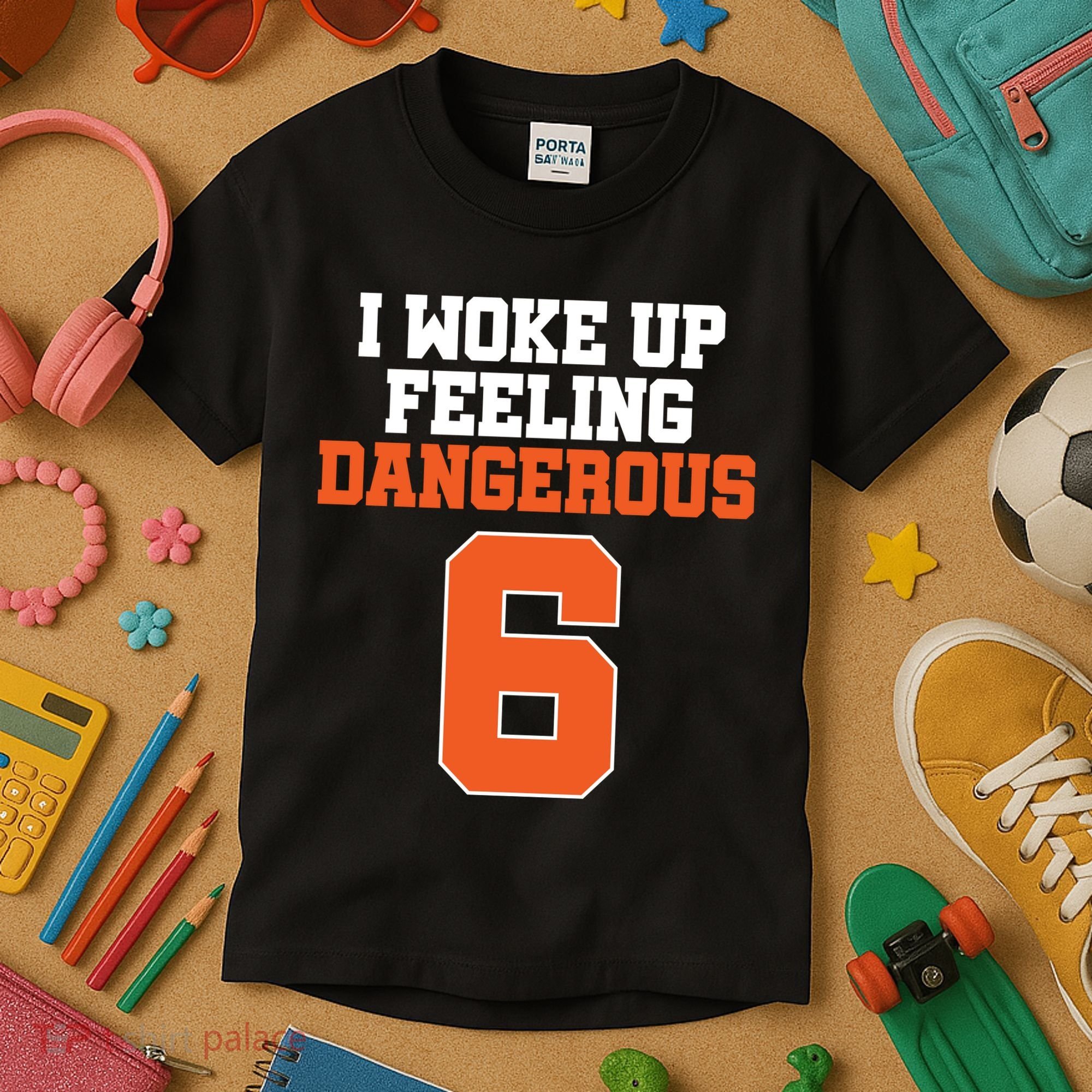 I Woke Up Feeling Dangerous Football Kids T-Shirt