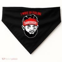 I Woke Up Feeling Dangerous Funny Football USA-Made Doggie Bandana thumb 0