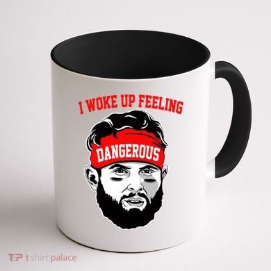 I Woke Up Feeling Dangerous Funny Football Coffee Mug back