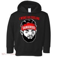 I Woke Up Feeling Dangerous Funny Football Toddler Hoodie thumb 0