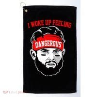 I Woke Up Feeling Dangerous Funny Football Golf Towel thumb 0