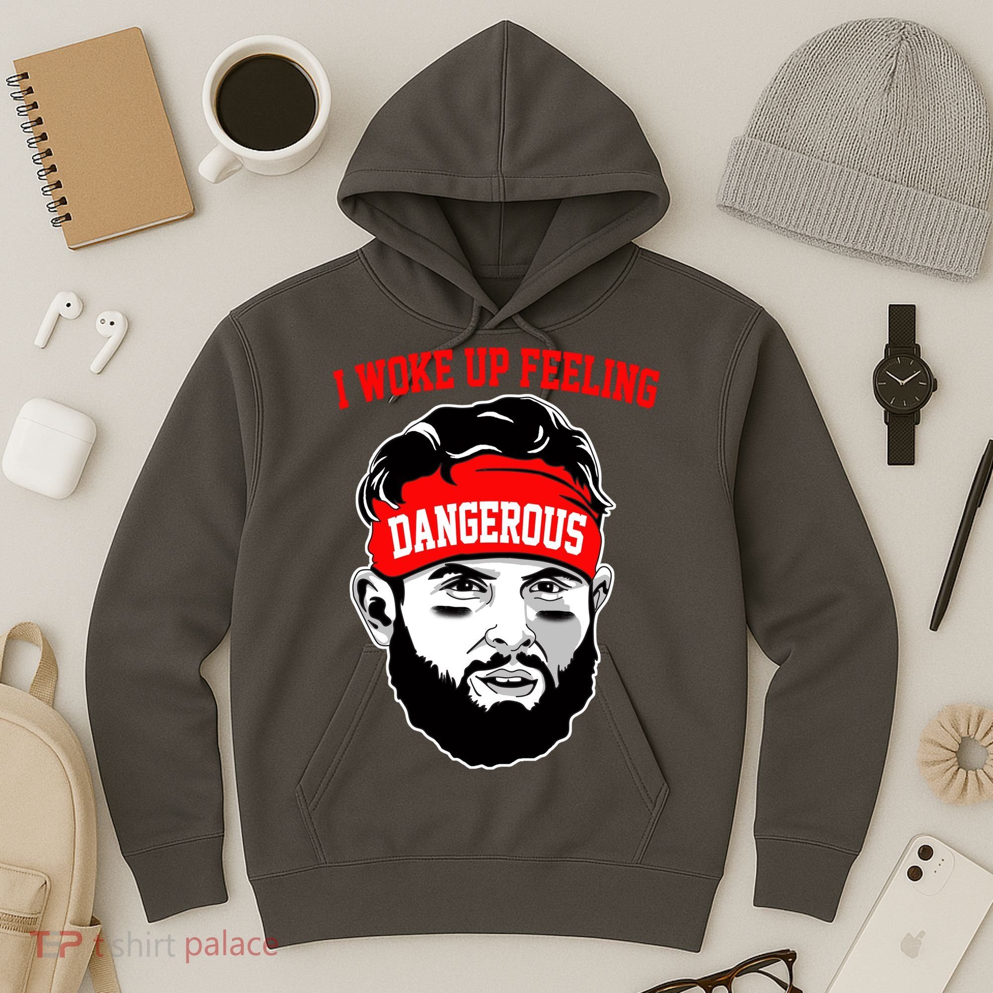 I Woke Up Feeling Dangerous Funny Football Hoodie
