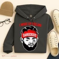 I Woke Up Feeling Dangerous Funny Football Hoodie thumb 4