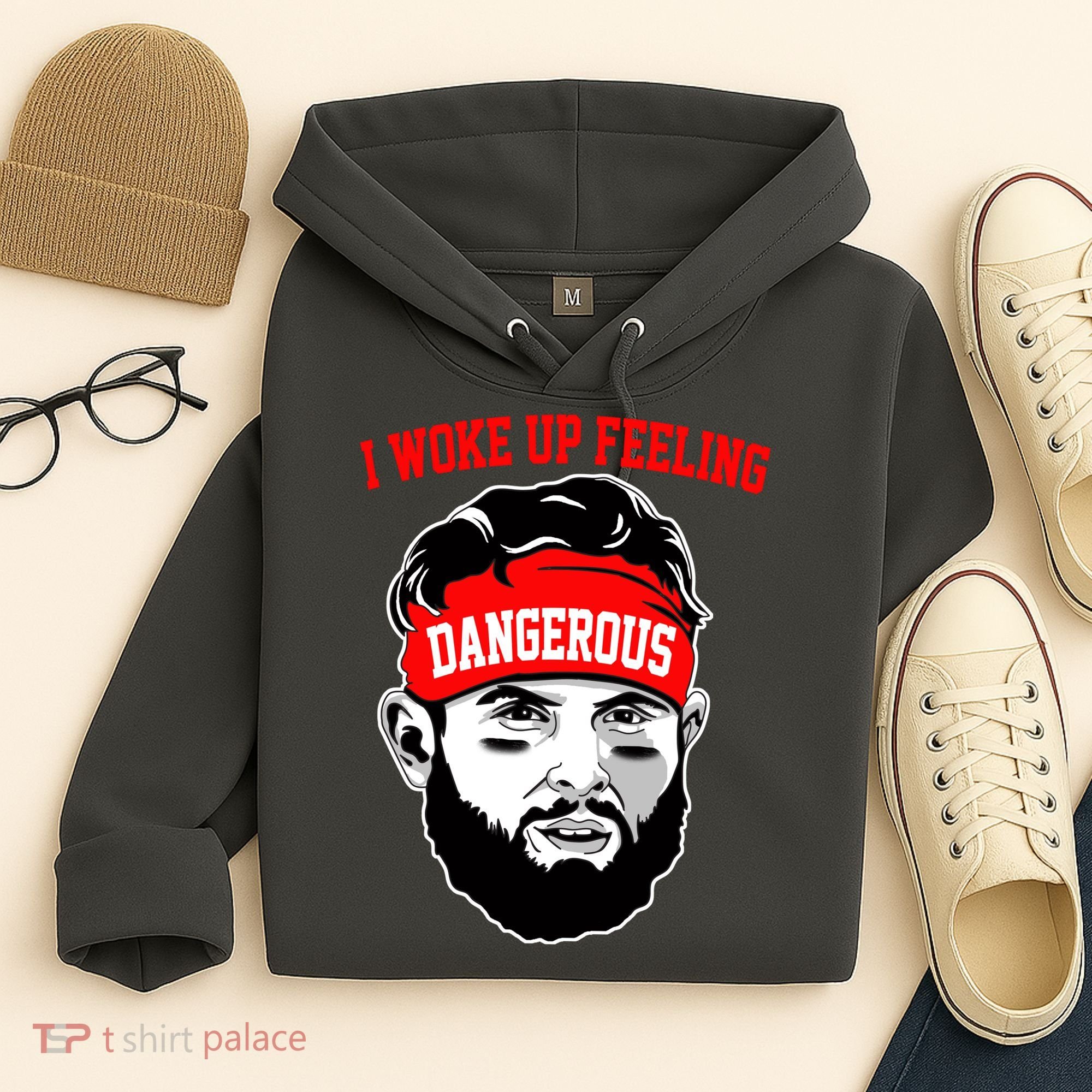 I Woke Up Feeling Dangerous Funny Football Hoodie