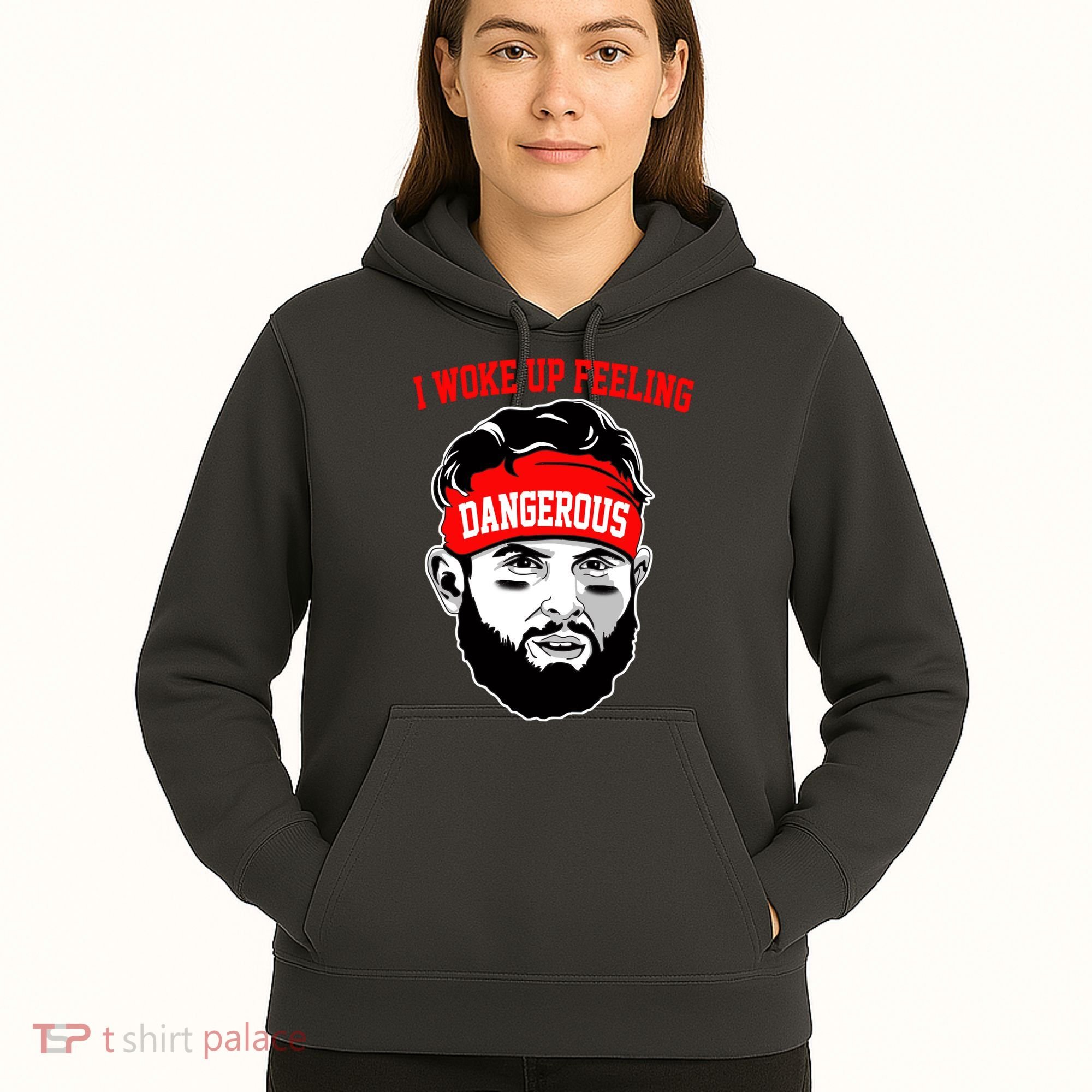 I Woke Up Feeling Dangerous Funny Football Hoodie