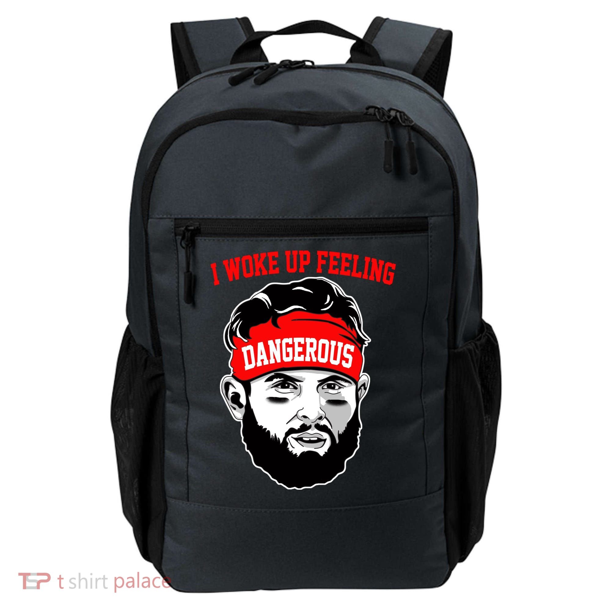 I Woke Up Feeling Dangerous Funny Football Backpack