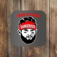 I Woke Up Feeling Dangerous Funny Football Coaster thumb 0
