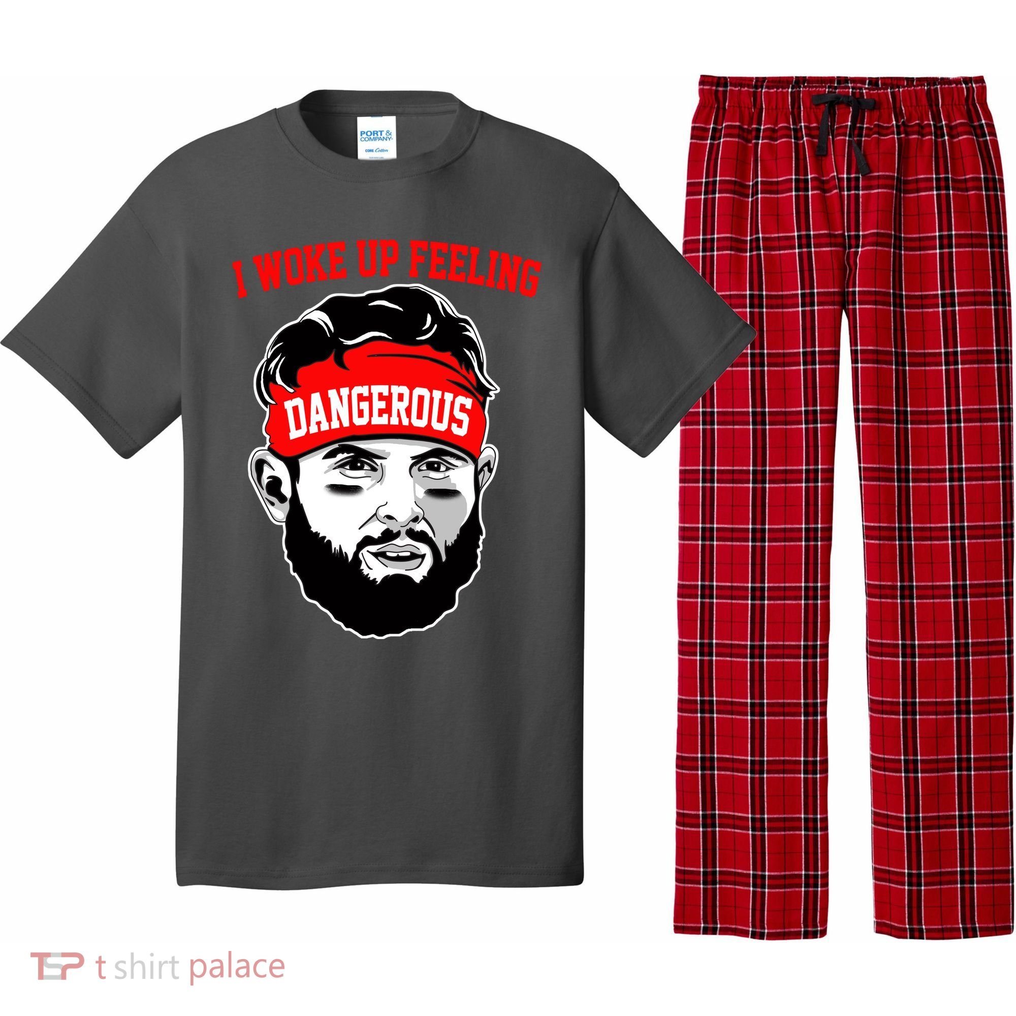 I Woke Up Feeling Dangerous Funny Football Pajama Set
