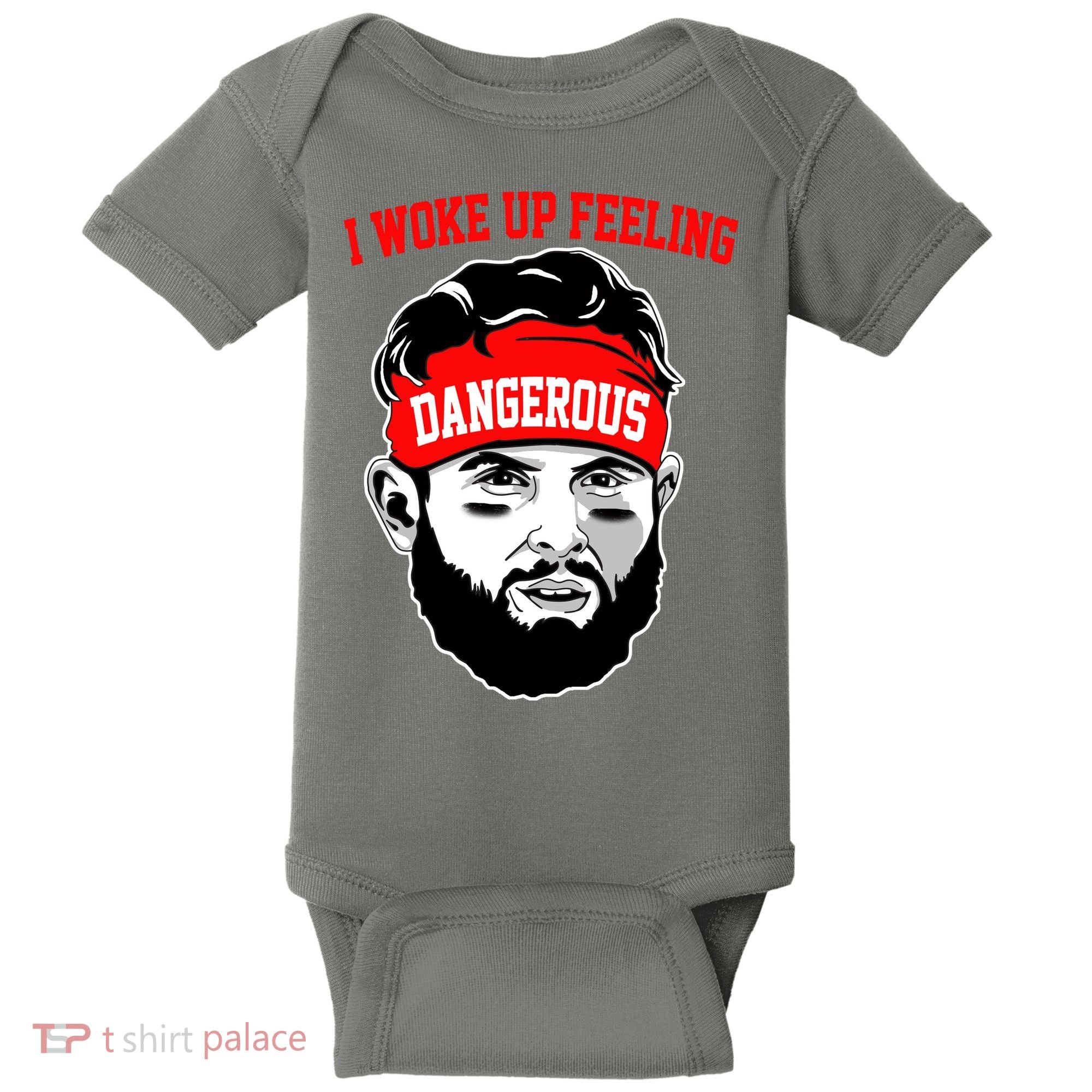 I Woke Up Feeling Dangerous Funny Football Baby Bodysuit