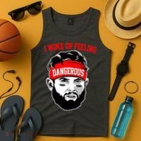 I Woke Up Feeling Dangerous Funny Football Tank Top thumb 4