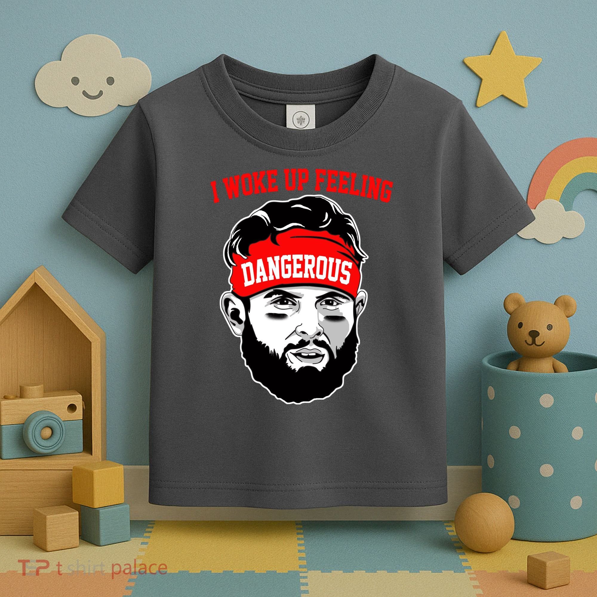 I Woke Up Feeling Dangerous Funny Football Toddler T-Shirt