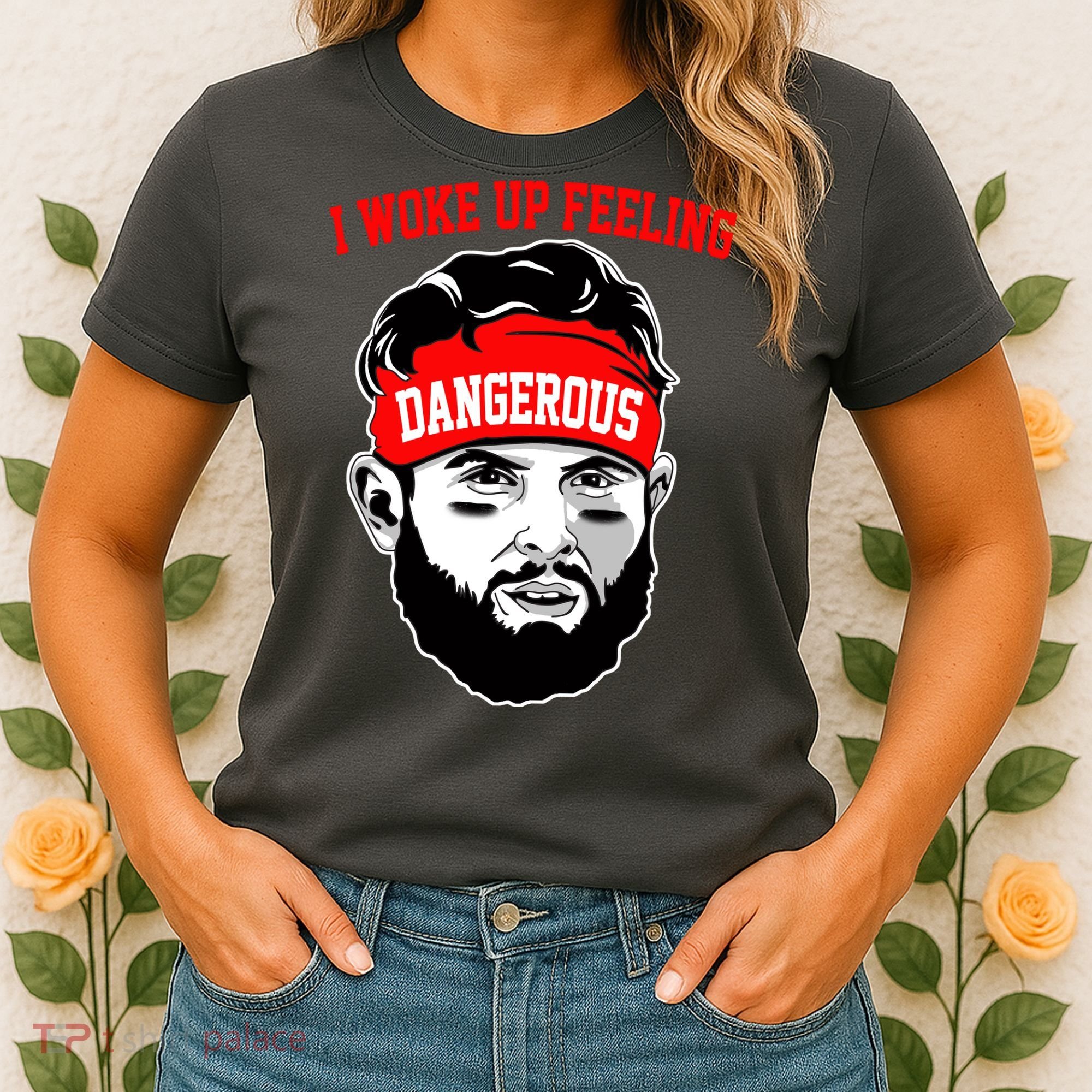 I Woke Up Feeling Dangerous Funny Football Women's T-Shirt