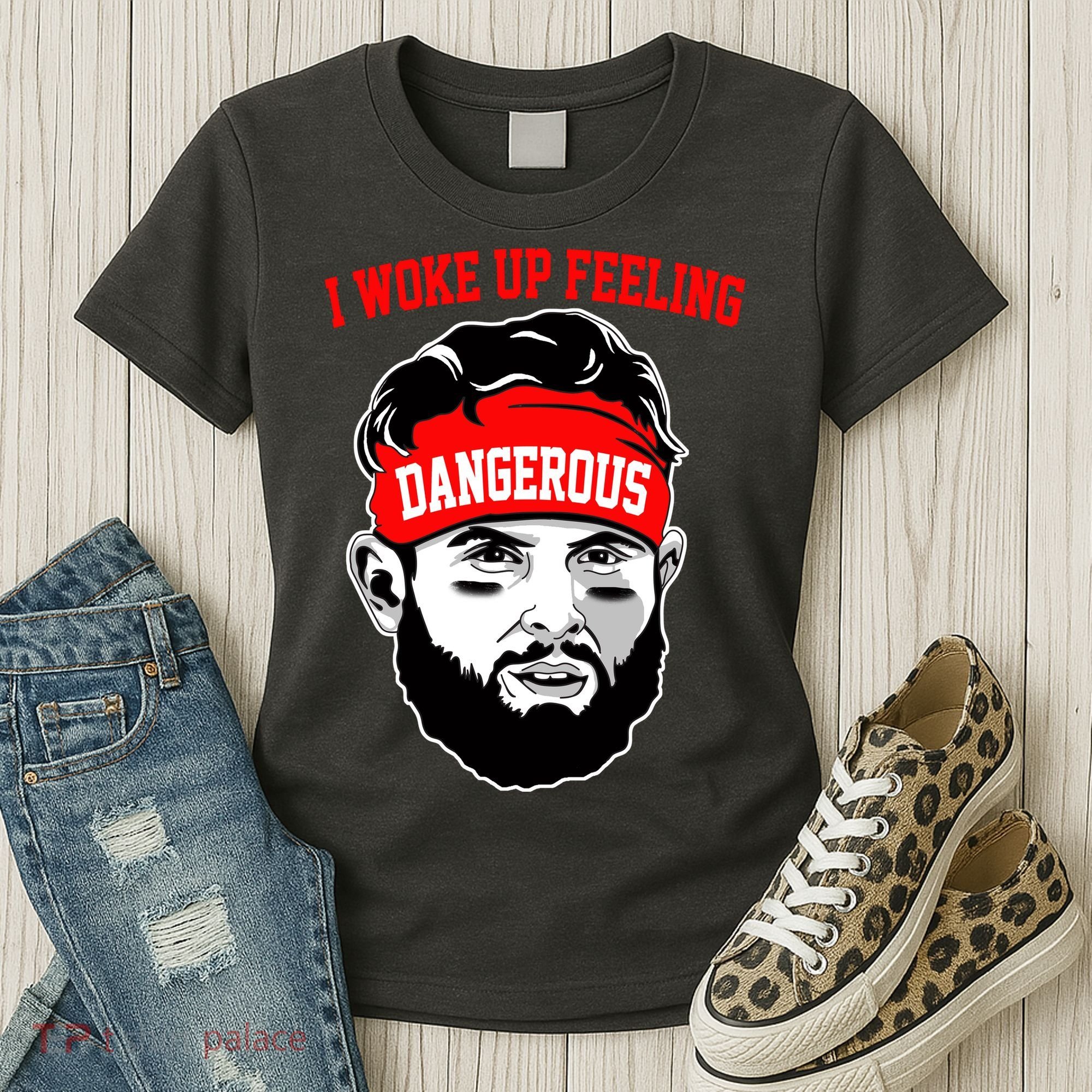 I Woke Up Feeling Dangerous Funny Football Women's T-Shirt