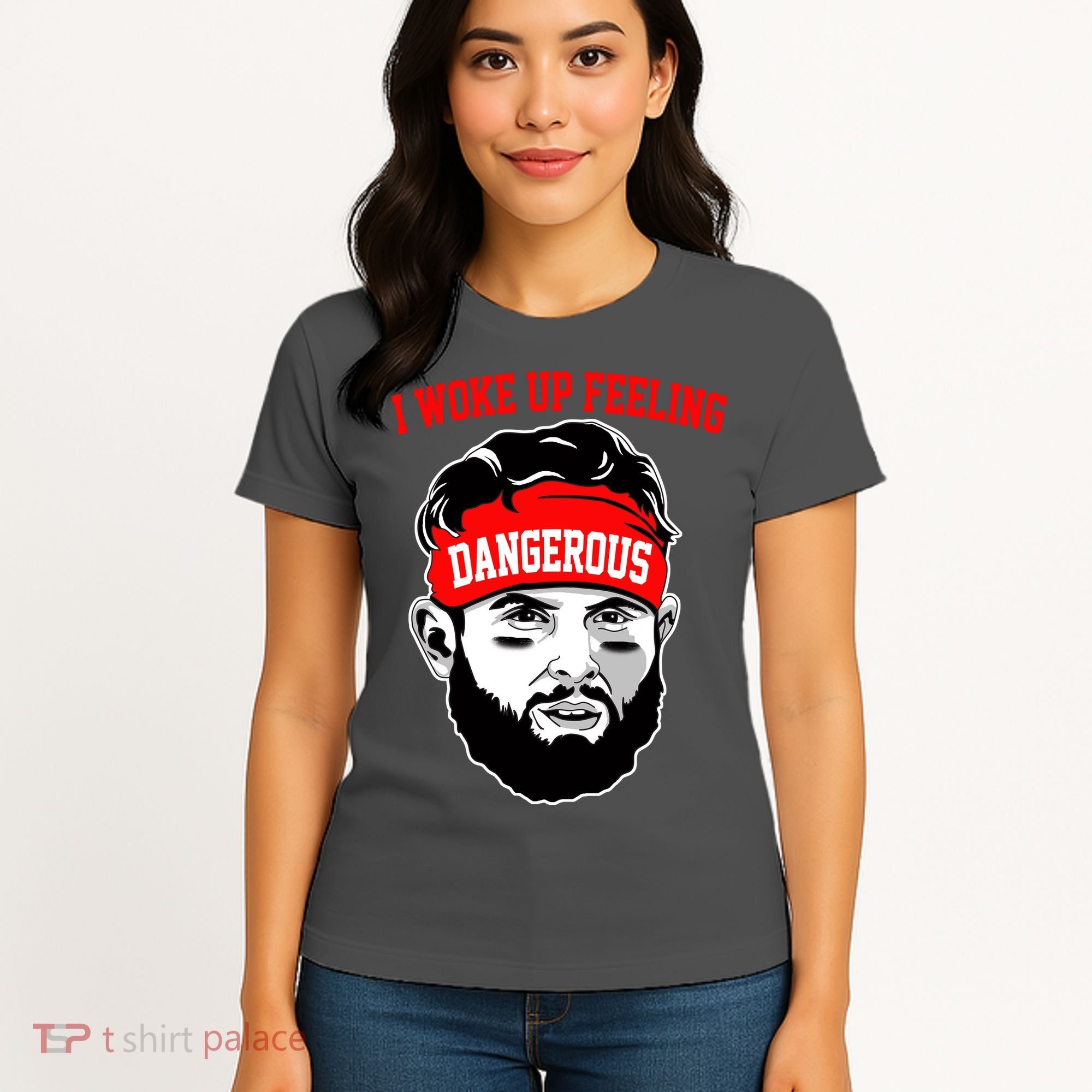 I Woke Up Feeling Dangerous Funny Football Women's T-Shirt