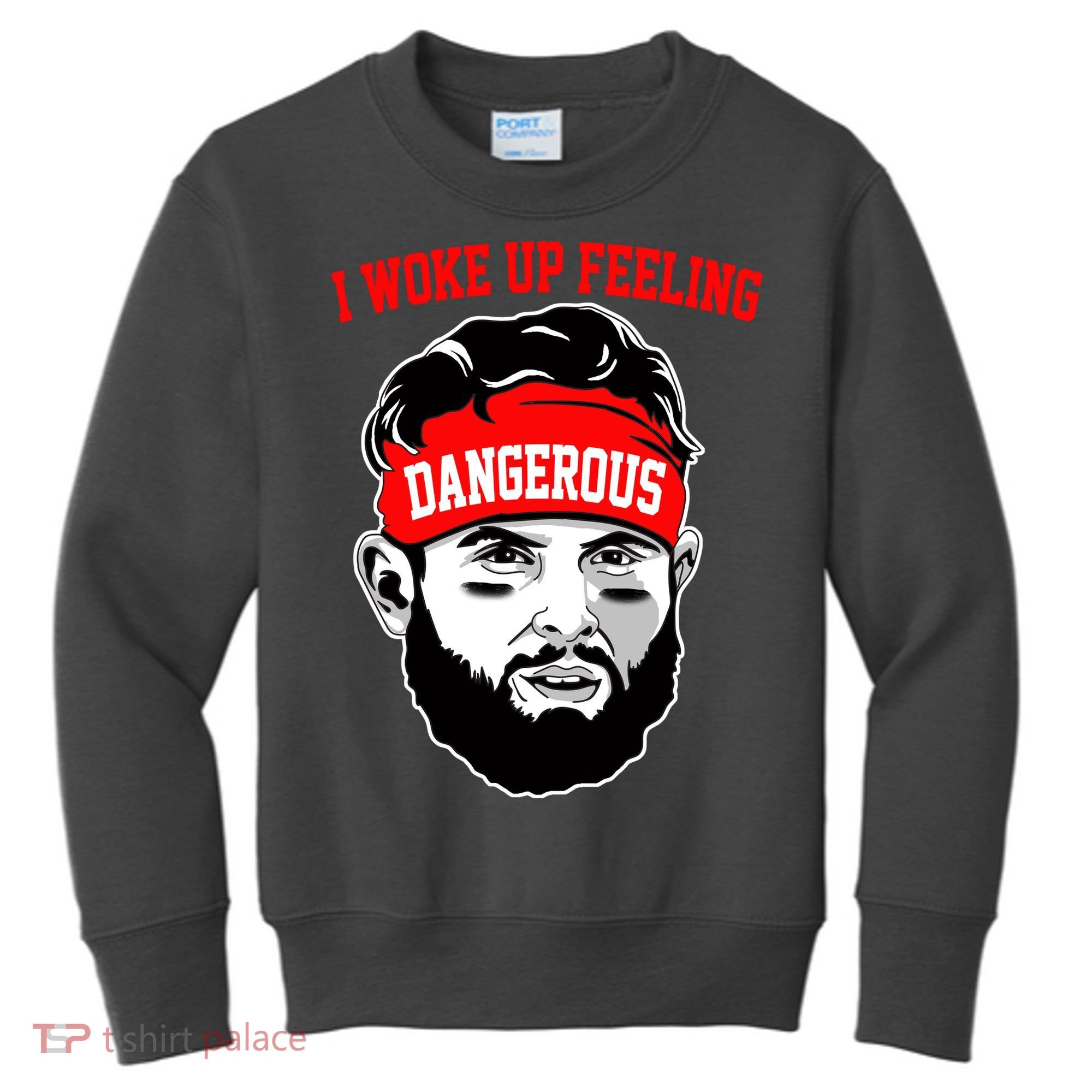 I Woke Up Feeling Dangerous Funny Football Kids Sweatshirt