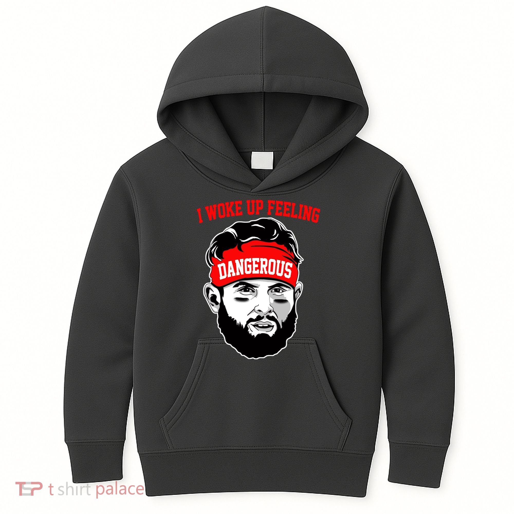 I Woke Up Feeling Dangerous Funny Football Kids Hoodie