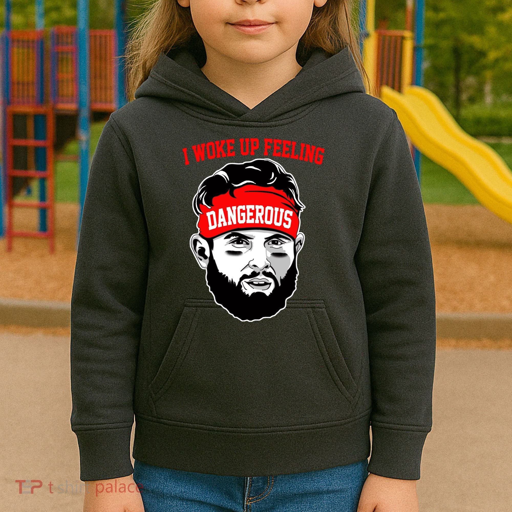 I Woke Up Feeling Dangerous Funny Football Kids Hoodie
