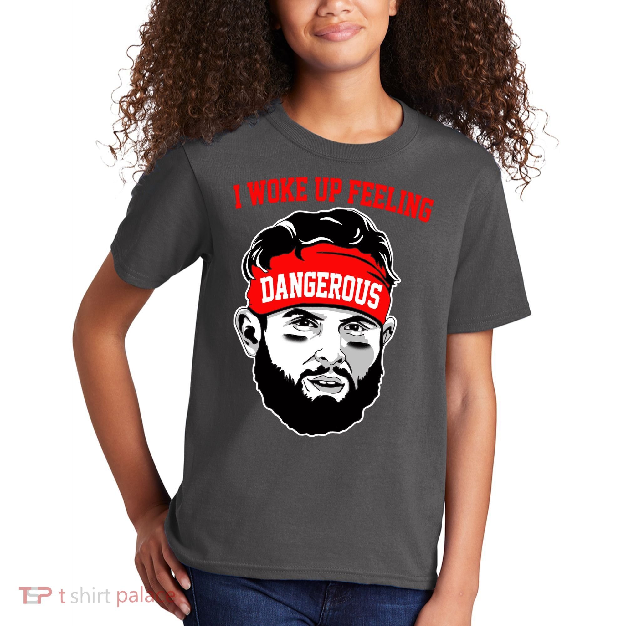 I Woke Up Feeling Dangerous Funny Football Kids T-Shirt